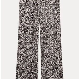 Zara Leopard Print Pajama Pants - Black and White